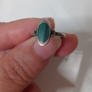 Vintage green Silver ring